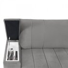 Estofado Retrátil Com Baú 230cm E Com Usb Línea  Cinza Claro