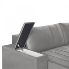 Estofado Retrátil Com Baú 230cm E Com Usb Línea  Cinza Claro