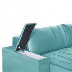 Estofado Retrátil Com Baú 230cm E Com Usb Línea  Verde/água