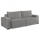 Estofado Retrátil Com Baú 290cm Com Usb Línea  Cinza Claro