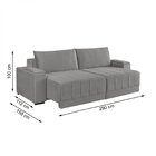 Estofado Retrátil Com Baú 290cm Com Usb Línea  Cinza Claro