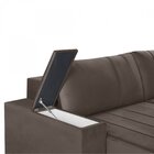 Estofado Retrátil Com Baú 290cm Línea  Marrom