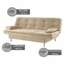 Estofado Sofá Cama Flip 90x185x90cm Bege