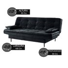 Estofado Sofá Cama Flip 90x185x90cm Cinza