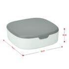 Estojo Caixinha Porta Joias Pequeno Compacto Com Espelho Cinz