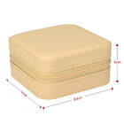 Estojo Caixinha Porta Joias Pequeno Compacto Com Fecho Bege