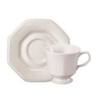 Estojo Com 24 Xícaras Chá Com Pires Prisma Porcelana Branca S