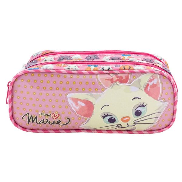 Estojo Escolar Duplo Infantil Gatinha Marie - Xeryus - Rosa