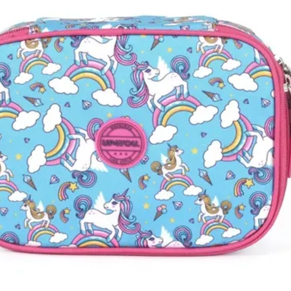 Estojo Escolar Infantil Para Meninas Com Divisória Para Lápis