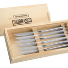 Estojo Madeira Facas Inox Churrasco 6pçs Tramontina 66962594