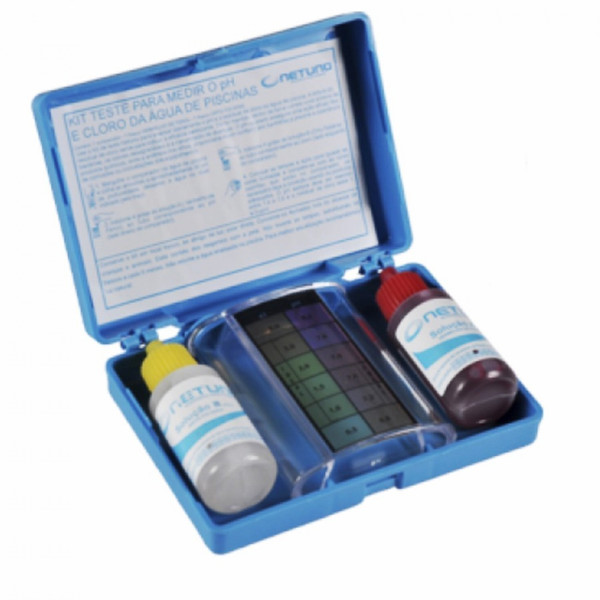 Estojo Para Teste Do Ph E Cloro Da Agua Da Piscina Com Comparador E Dois Reagentes Quimicos Leroy Merlin