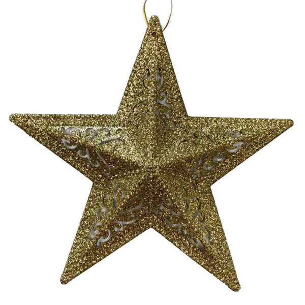 Estrela Para Arvore Enfeite De Natal Dourada 26cm