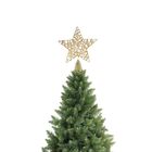 Estrela Ponteira Aramado Dourado Semi Rústico Espiral 29cm -