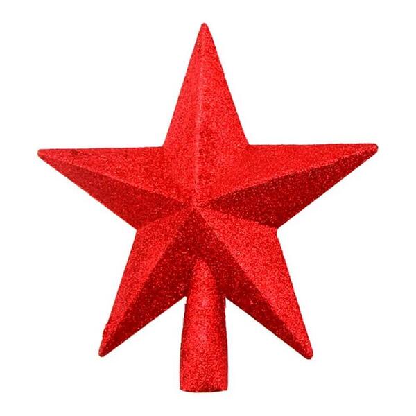 Estrela Ponteira De Árvore De Natal Vermelha 15cm - Casambien