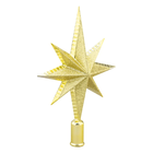 Estrela Ponteira De Árvore Natal Enfeite Natalino Dourada 30cm