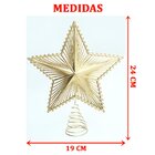Estrela Topo Árvore De Natal Decorativa Dourado Luxo 24cm