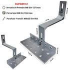 Estrutura Suporte Fixador Linha C Placa Painel Solar Inox Par