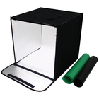 Estúdio Fotográfico Portátil 40x40 2 Barra Led 3 Fundos Bivolt