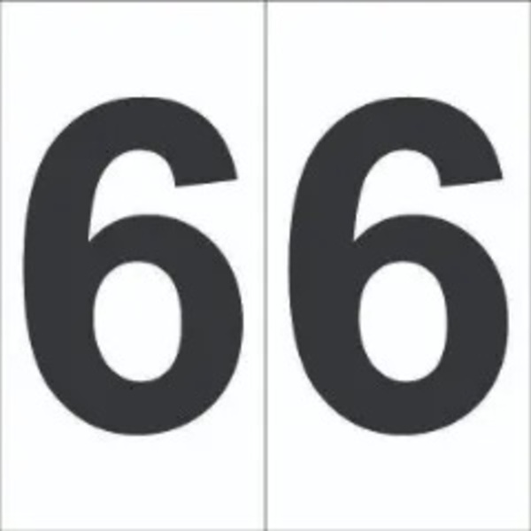 Etiqueta De Sinalização Numeral 6 Cartela Com 10 Peças Tamanh