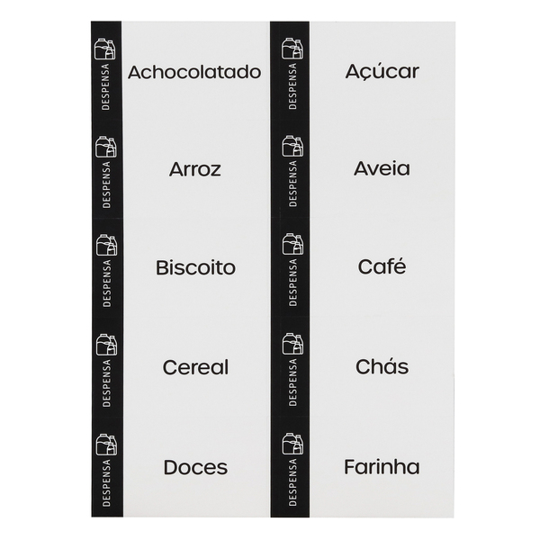 Etiquetas Adesivas para Organização de Despensa - Média - 20 Unidades