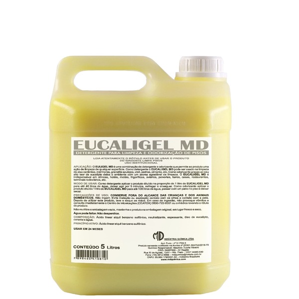 Eucaligel Md - Detergente Limpeza E Odorização Pisos - Md - 5