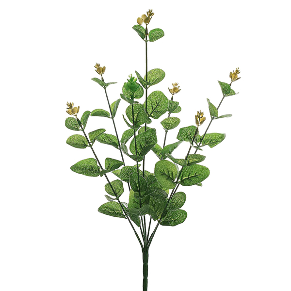 Haste Eucalipto Real, com 35 folhas em real toque siliconado, verde.