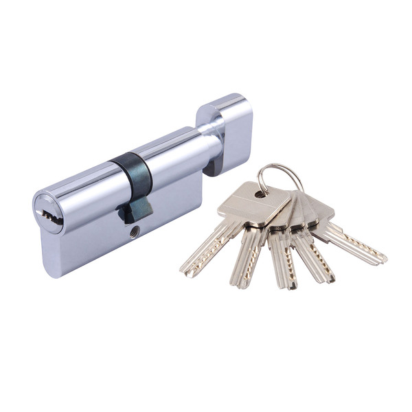 Euro Cilindro 6cm Knob Com 5 Chaves Multiponto Computadorizada