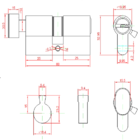 Euro Cilindro 6cm Knob Com 5 Chaves Multiponto Computadorizada