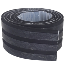 Eva Rodape Ripado Laminado Acabamento Marmo Preto - 10m