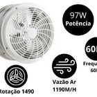 Exaustor 30cm Parede Ventimais Bivolt Grade Interna/externa