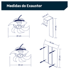 Exaustor para Churrasqueira 20cm com Iluminação 127V ITC