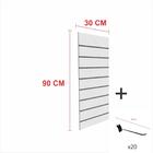 Expositor Canaletado Cinza 90cm P 30cm 20 Ganchos 10cm