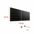 Expositor Canaletado Preto 60cm X 180cm50 Ganchos 20cm