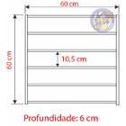 Expositor De Esmalte Com 4 Partição 60x60 Mdf Branco