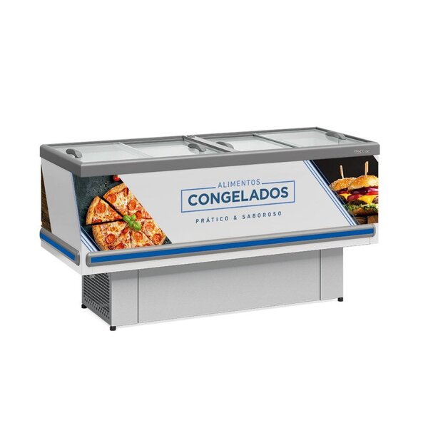 Expositor Ilha Dupla Ação Plus 190cm Vidros Deslizantes Gesv-