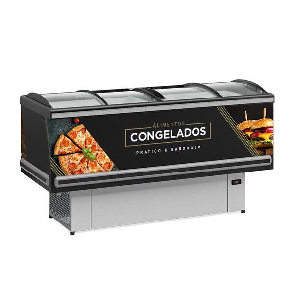 Expositor Ilha Gelopar Para Congelados Premium 520 Litros Pre
