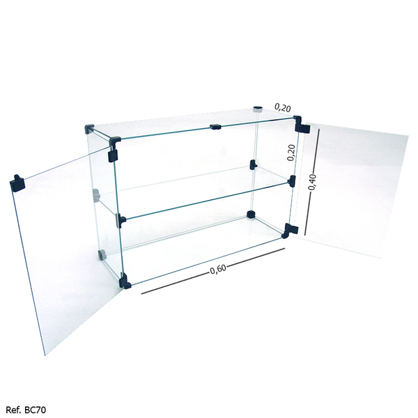 Expositor Modulado Em Vidro Com Portas E Porta Cadeado - 0,60