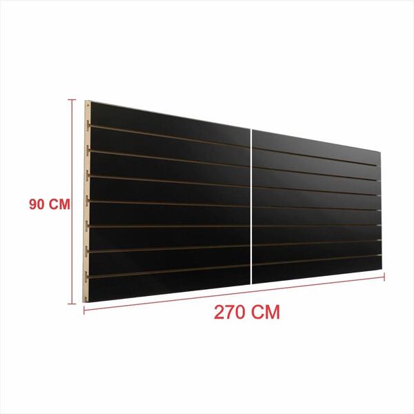 Expositor Painel Canaletado Preto Altura 90cm P 270cm