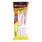 Extensão 3 Metros Tripolar Branca Com 3 Tomadas 2p+t Fiolux