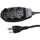 Extensão 3 tomadas cabo 5 metros régua extensão residencial b