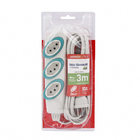 Extensão Elétrica 3 Tomadas com Cabo PP 3 Metros Bivolt Grafite Daneva