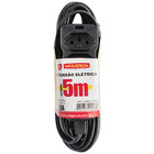 Extensão Cabo Pp Plano 3x0,75 5 Metros Preta