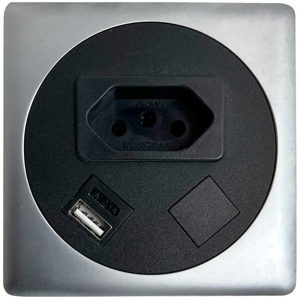 Extensão Caixa De Tomada Embutir 1 Tomada 10a  1 Carregador U