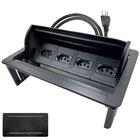 Extensão Caixa De Tomada Embutir Com Tampa Alumínio 4 Tomadas