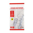 Extensão com Protetor Rearmável 3 Metros 3 Tomadas 10A Branco Force Line