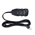 Extensão com Protetor Rearmável 3 Metros 3 Tomadas 10A Preto Force Line