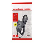 Extensão com Protetor Rearmável 3 Metros 3 Tomadas 10A Preto Force Line