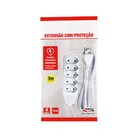 Extensão com Protetor Rearmável 3 Metros 5 Tomadas 10A Branco Force Line
