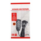 Extensão com Protetor Rearmável 5 Metros 3 Tomadas 10A Preto Force Line