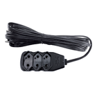 Extensão com Protetor Rearmável 5 Metros 3 Tomadas 10A Preto Force Line